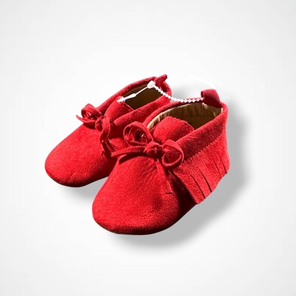 4/$20 Red Baby Moccasins